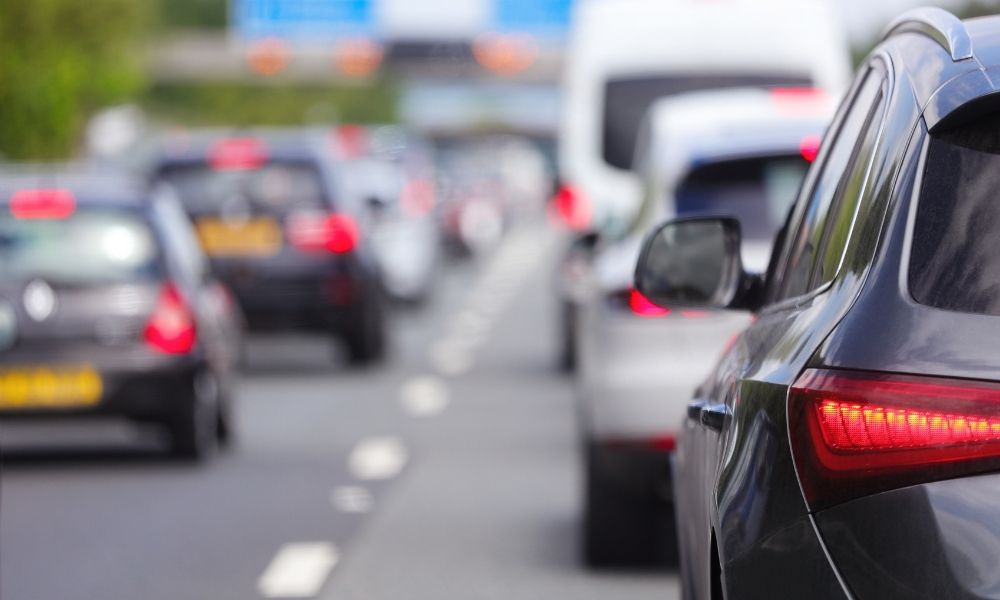 Heavy traffic on UK motorway