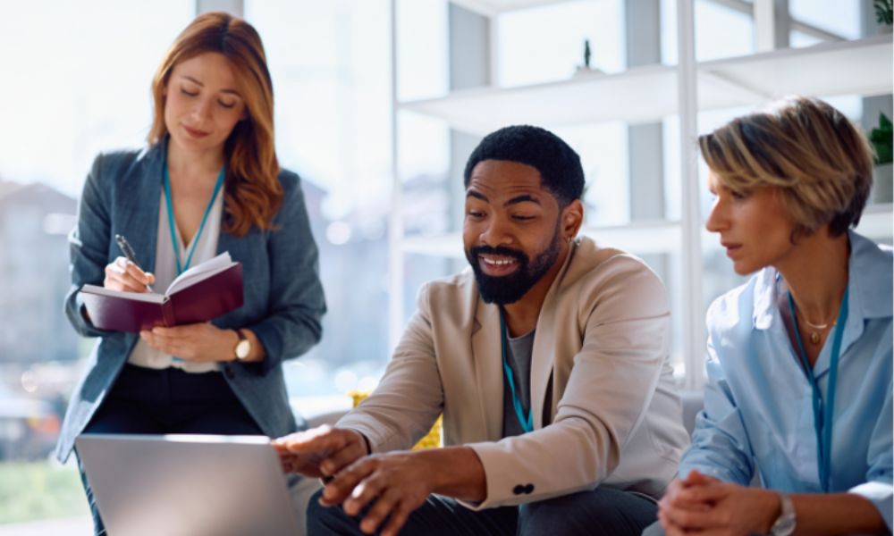 Managers meeting in modern office